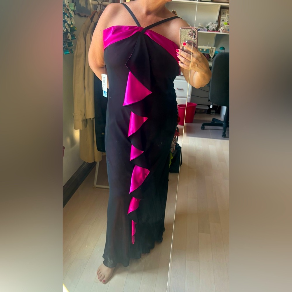 Black and Pink Evening Gown